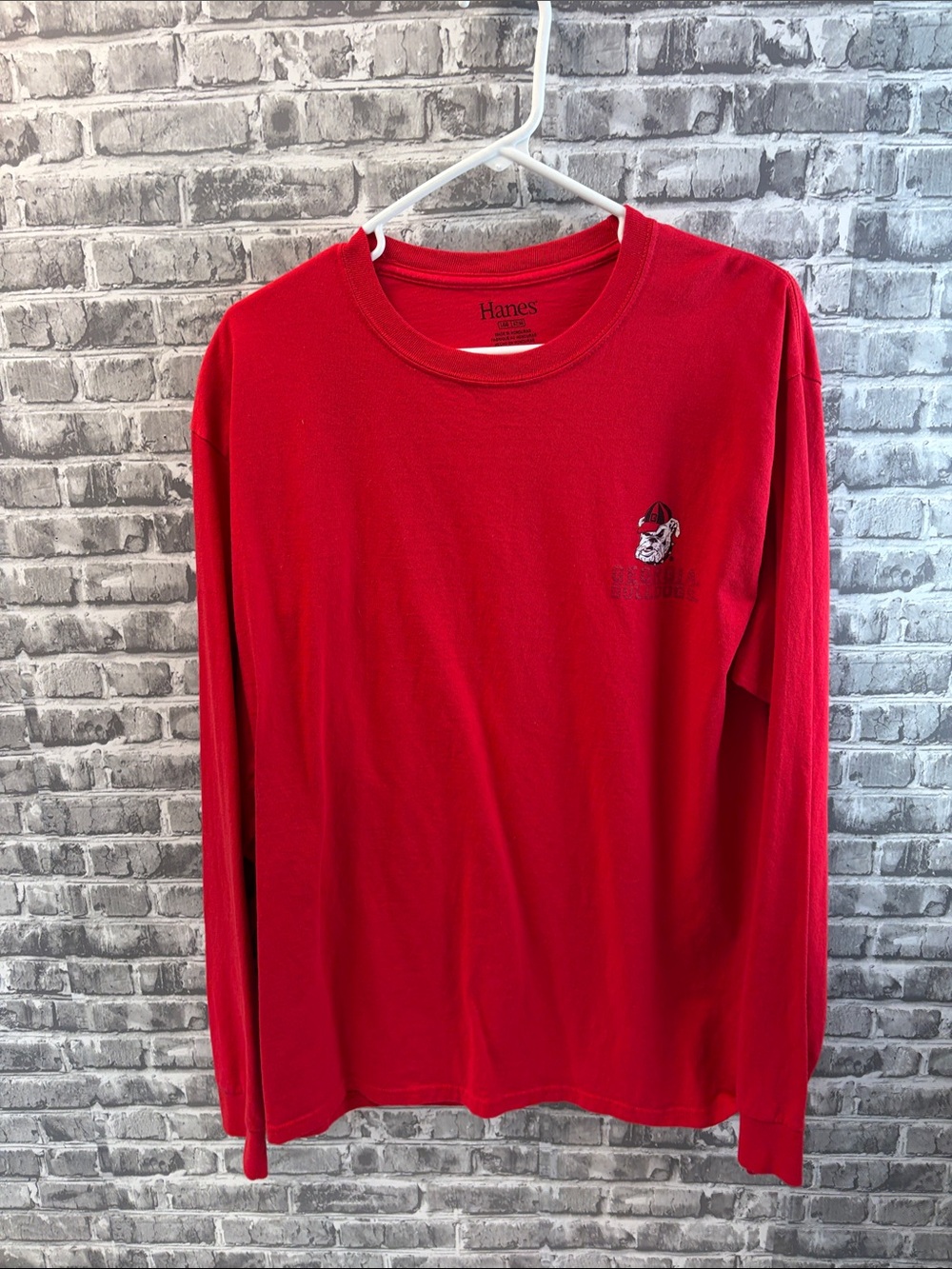 Georgia Bulldogs
Hanes Red Long Sleeve Crewneck Shirt with Small Chest Logo